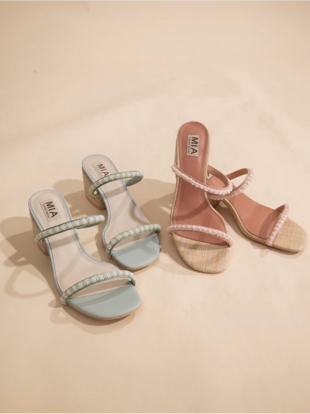 NEW IN BOX MIA Isabeli Beaded Wedge Sandals